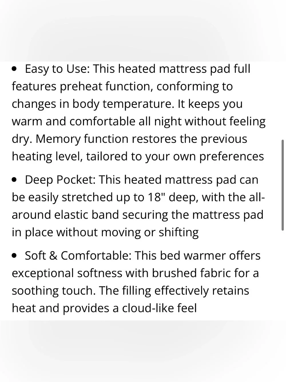WHITE Heated Mattress Pad with Remote -FULL